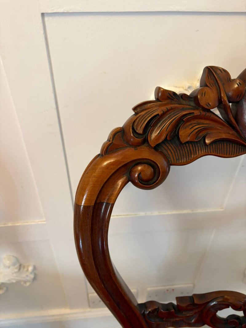 Outstanding Quality Set of 10 Antique Victorian Carved Mahogany Dining Chairs - Image 11